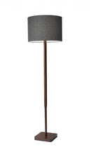 Load image into Gallery viewer, 59" Natural Solid Wood Floor Lamp With White Linen Drum Shade

