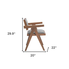 Load image into Gallery viewer, Upholstered Fabric Open Back Dining Arm Chairs (Set of 2) - Gray / Brown
