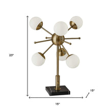 Load image into Gallery viewer, 23" Black Metal Six Light Standard Table Lamp
