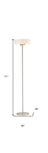Load image into Gallery viewer, 71" Brushed Led Torchiere Floor Lamp With White Empire Shade
