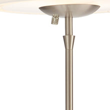 Load image into Gallery viewer, 71" Brushed Led Torchiere Floor Lamp With White Empire Shade

