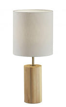Load image into Gallery viewer, Natural Wood Circular Block Table Lamp
