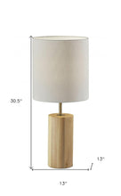 Load image into Gallery viewer, Natural Wood Circular Block Table Lamp
