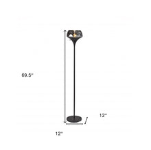 Load image into Gallery viewer, 70" Black With Black Glass Shade
