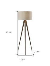 Load image into Gallery viewer, Black Metal Tripod Floor Lamp With Black Fabric Drum Shade
