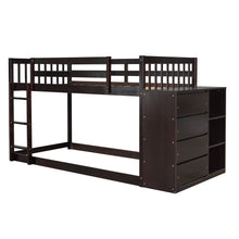 Load image into Gallery viewer, Twin over Twin Bunk Bed with 4 Drawers and 3 Shelves-Espresso(OLD SKU: LP000067AAP)
