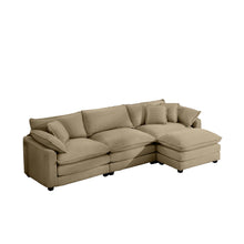 Load image into Gallery viewer, Modern Oversized Modular Cushion Sofa With Ottoman, Low Back, Deep Seating Sofa Set
