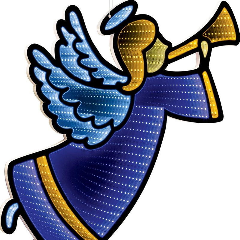 Angel Christmas Tabletop Sign With LED - Blue / Yellow