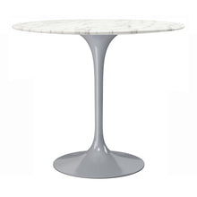 Load image into Gallery viewer, 32" Rounded Stone And Metal Pedestal Base Dining Table - Gray

