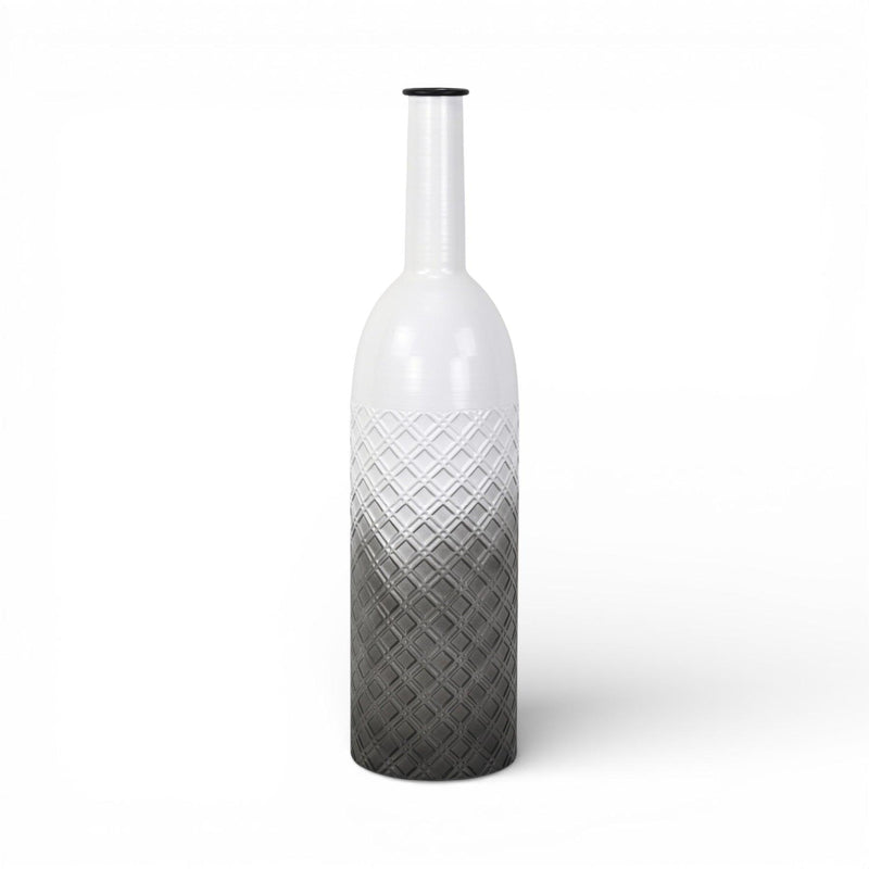 Ombre Cylinder Floor Vase (743364) - White / Gray