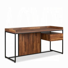 Load image into Gallery viewer, 62" Brown and Black Computer Desk
