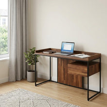 Load image into Gallery viewer, 62" Brown and Black Computer Desk
