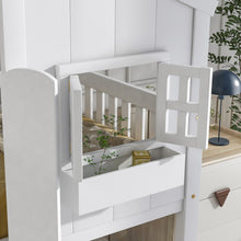 Load image into Gallery viewer, Twin over Twin House Bunk Bed with Roof , Window, Window  Box, Door , with Safety Guardrails and Ladder,White
