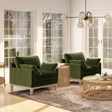 Load image into Gallery viewer, Pasadena - Wide Modern Farmhouse Accent Arm Chair - Olive Green
