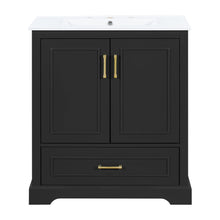 Load image into Gallery viewer, Bathroom Vanity With Sink, 1 Divided Drawer And 2 Soft Close Doors With Double Shelf
