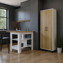 Load image into Gallery viewer, 41" Wood Kitchen Island Set With Storage - Oak
