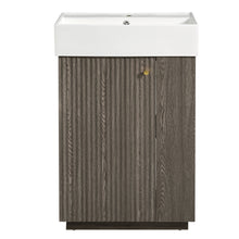 Load image into Gallery viewer, Bathroom Vanity With Sink, Freestanding Wood Grain Cabinet With Storage
