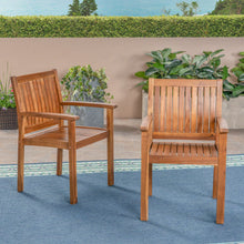 Load image into Gallery viewer, Amethyst - Outdoor Dining Chair With Slat Design (Set of 2) - Natural

