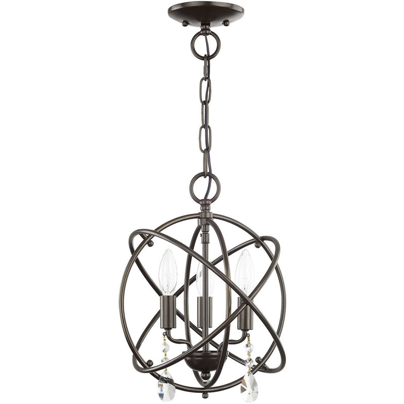 14" Three-Light Dimmable Chandelier With Shades - Bronze