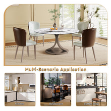 Load image into Gallery viewer, Modern Round Dining Table With 360° Rotating Lazy Susan Scratch &amp; Chairs

