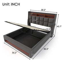 Load image into Gallery viewer, Upholstered Platform Bed With A Hydraulic Storage System, LED And USB Charging (Without Mattress)
