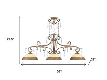 Load image into Gallery viewer, 23" Three Light Metal Dimmable Chandelier With Shades - Gold / Clear
