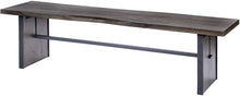 Load image into Gallery viewer, Rectangular Indian Mango Woodbrown Tone Finish W Metal Cladding On The Base Dining Bench
