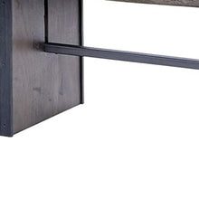 Load image into Gallery viewer, Rectangular Indian Mango Woodbrown Tone Finish W Metal Cladding On The Base Dining Bench
