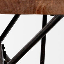 Load image into Gallery viewer, 66" Brown and Black Distressed Live Edge Solid Wood Dining Bench
