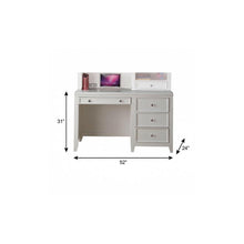 Load image into Gallery viewer, White Wood Computer Desk With 3 Drawers And Keyboard Drawer

