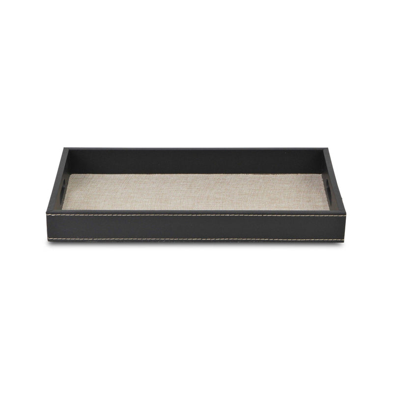 Faux Leather Serving Tray - Black