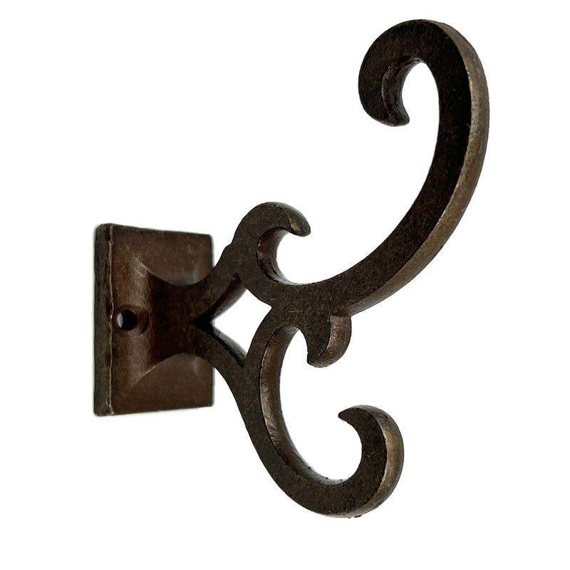 Cast Iron Scroll Wall Hooks (Set of 6) - Antiqued Bronze