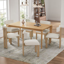 Load image into Gallery viewer, 7 Piece Dining Set With Upholstered Armless Chairs And Table

