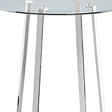 Load image into Gallery viewer, 32" Clear And Rounded Glass And Iron Bar Table - Silver
