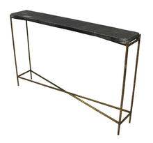 Load image into Gallery viewer, 48" Stone Frame Console Table - Black And Gold
