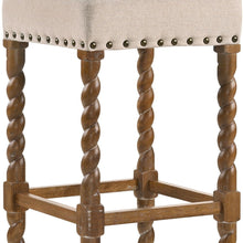 Load image into Gallery viewer, Backless Bar Height Chair With Footrest 30" - Cream And Natural
