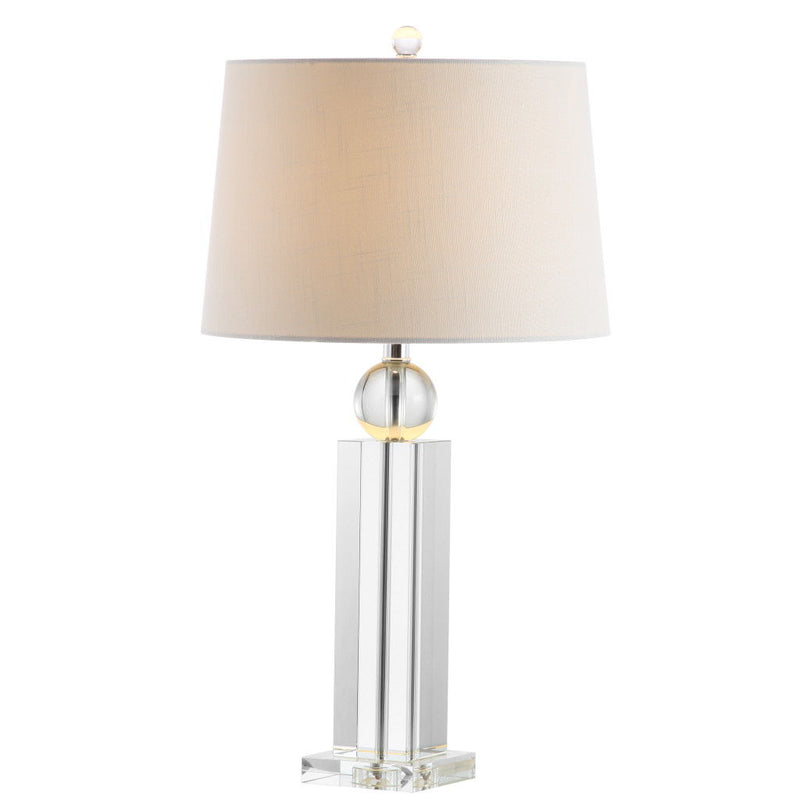 Table Lamp With Empire Shade - Silver / Clear / White