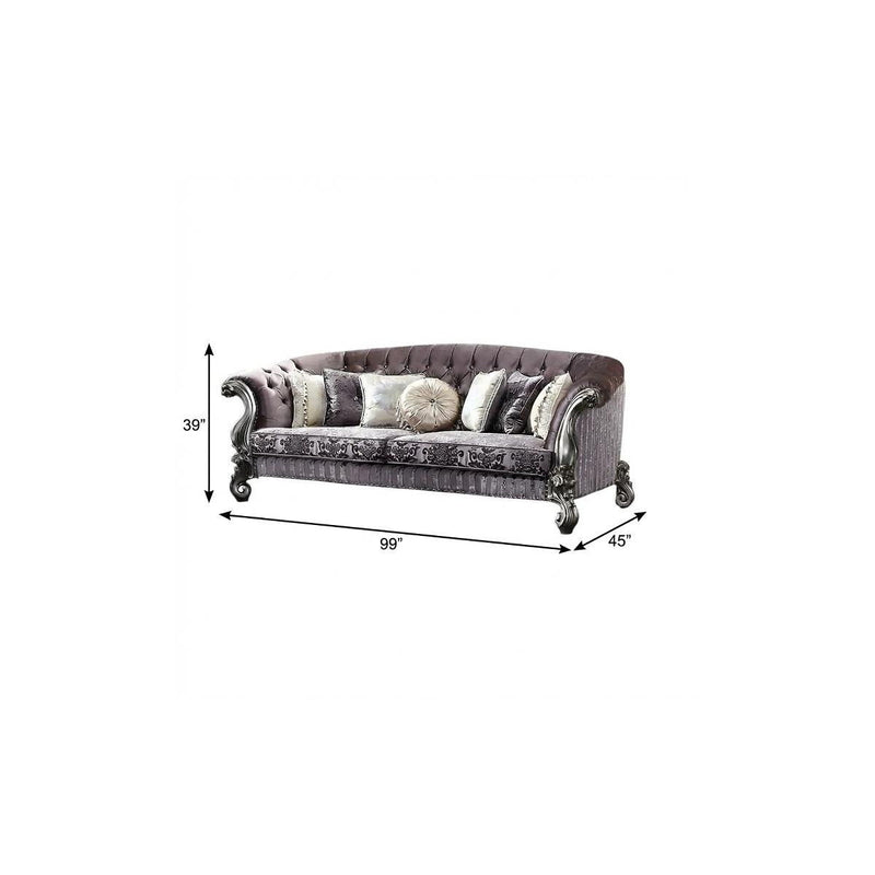 Velvet Velvet Sofa - Antique Platinum