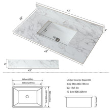Load image into Gallery viewer, Elegant Bathroom Vanity Top With Rectangular Ceramic Sink And Backsplash
