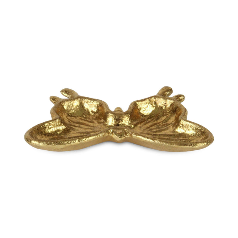 6" Cast Iron Butterfly Handmade Trinket Tray - Gold