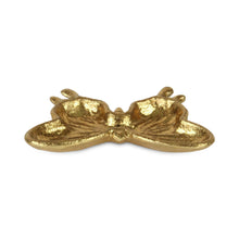 Load image into Gallery viewer, 6" Cast Iron Butterfly Handmade Trinket Tray - Gold
