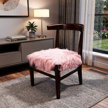 Load image into Gallery viewer, Faux Fur And Dark Brown Solid Color Side Chair - Blush
