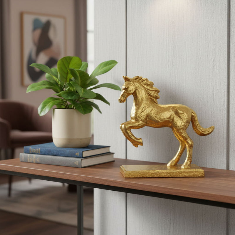 Horse Tabletop Sculpture - Gold