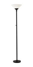 Load image into Gallery viewer, Torchiere Floor Lamp With White Cone Shade - Black
