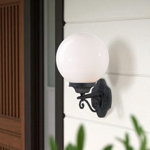 Load image into Gallery viewer, Round Acrylic Globe Wall Sconce - Matte Black
