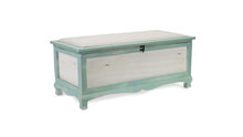 Load image into Gallery viewer, Rectangular Green Wooden With Seat Cushion And Inside Storage Bench
