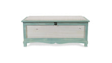Load image into Gallery viewer, Rectangular Green Wooden With Seat Cushion And Inside Storage Bench
