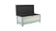 Load image into Gallery viewer, Rectangular Green Wooden With Seat Cushion And Inside Storage Bench
