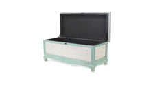 Load image into Gallery viewer, Rectangular Green Wooden With Seat Cushion And Inside Storage Bench
