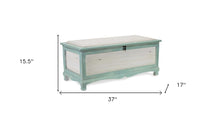 Load image into Gallery viewer, Rectangular Green Wooden With Seat Cushion And Inside Storage Bench

